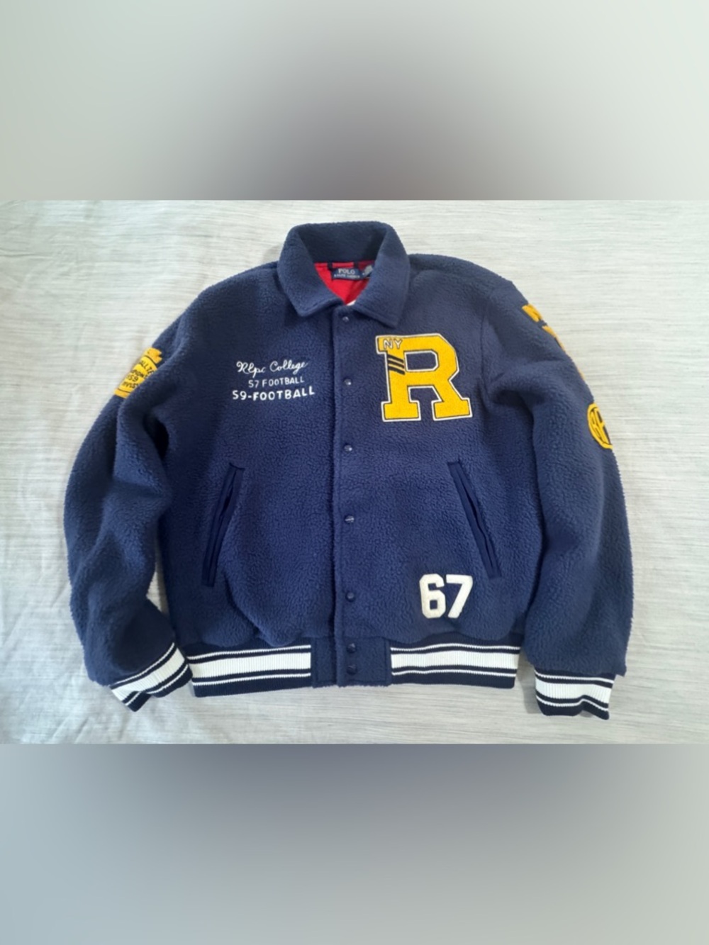 Polo Ralph Lauren Pile Fleece Letterman Jacket😳😳🔥🔥🔥